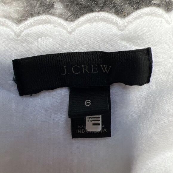 J Crew V-Neck Peplum Top Swiss Dot White Size 6 Preppy Casual Classic Capsule - Picture 2 of 12